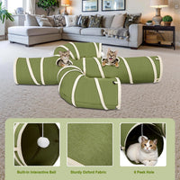 Ownpets Cactus Cat Tunnel 12" with Peek Holes for Indoor Large Cat - Cactus Shape Green / 10 Inches in Diameter - image 2