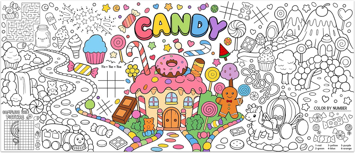 Dvbonike Jumbo Mandala Coloring Poster Giant Flower DIY Drawing Paper - Candy