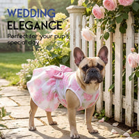 ASENKU Dog Dress Pet Wedding Dress Puppy Birthday Party Outfit - Rose / X-Small - image 4