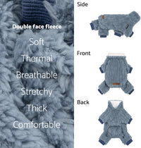 Fitwarm Collared Neck Plaid Dog Pajamas - Medium / Steel Blue - image 2