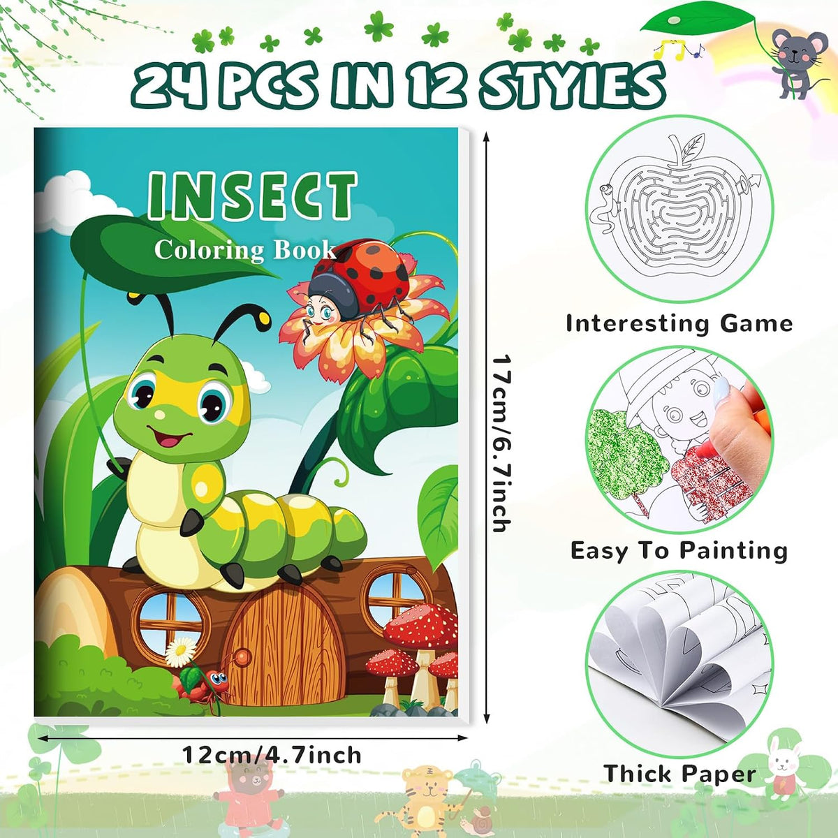 BenLouis Mini Coloring Books Bulk for Kids Ages 4-8-12 （24pcs Classic） – Fun for Kids & Family - 24 / Colorful - image 2
