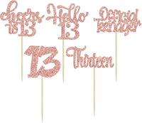 30pcs 16th Birthday Cupcake Toppers - 13th / Rose Gold - image 3