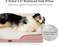 Bedsure Orthopedic Dog Beds Large Sized Dog - Washable Large Dog Cat Bed Waterproof, Comfort Dogs Couch Sofa with Washable Removable Cover, Pet Bed with Nonskid Bottom, Pink, 35"