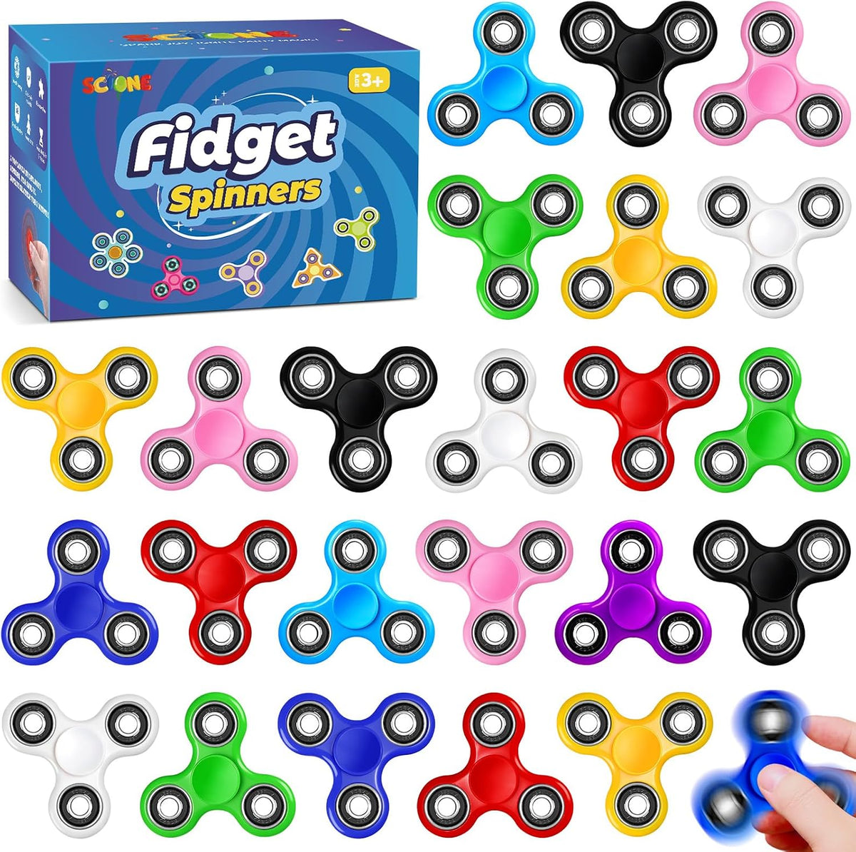 SCIONE Fidget Spinners, Treasure Box Toys for Classroom Prizes