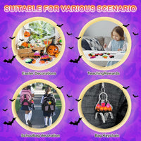 JDSTY 24-pack Halloween mini pop fidget toys in bat, ghost, pumpkin and witch hat shapes - view 3