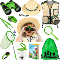 INNOCHEER Kids Explorer Kit & Bug Catcher Kit & Safari Costume Kit - Camouflage Green