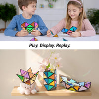 TOSY Magnet Pyramid Glow - 1 Cube Transforms into 1 Billion Shapes, 12 Pieces, 243 Magnets - Glow (Set of 1) - image 2