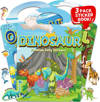 6 Sets Reusable Sticker Book for Toddlers 3-6 - Dinosaur+Ocean+Animal