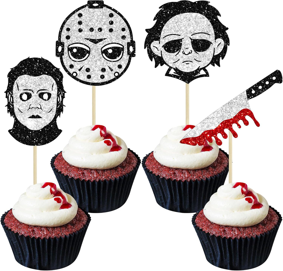 Gyufise Halloween baby shower cupcake toppers with Oh Baby ghost designs on picks - view 2