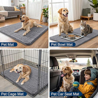Smiry Dog Door Mat for Muddy Paws 40x24, Absorbs Moisture and Dirt Doormat, Non-Slip Washable Quick Dry Chenille Front Door Mat Indoor Entrance, Entryway Carpet for Inside Floor, Grey