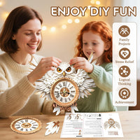 Halloween 3D Puzzles for Adults Halloween Puzzle Clock Adult Craft – Fun for Kids & Family - Snowy Owl Clock - image 4