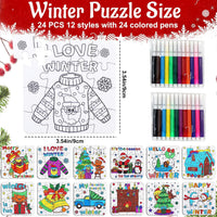 MUOUAKATE Christian Halloween crafts for kids, 24 blank coloring puzzle sets - view 20