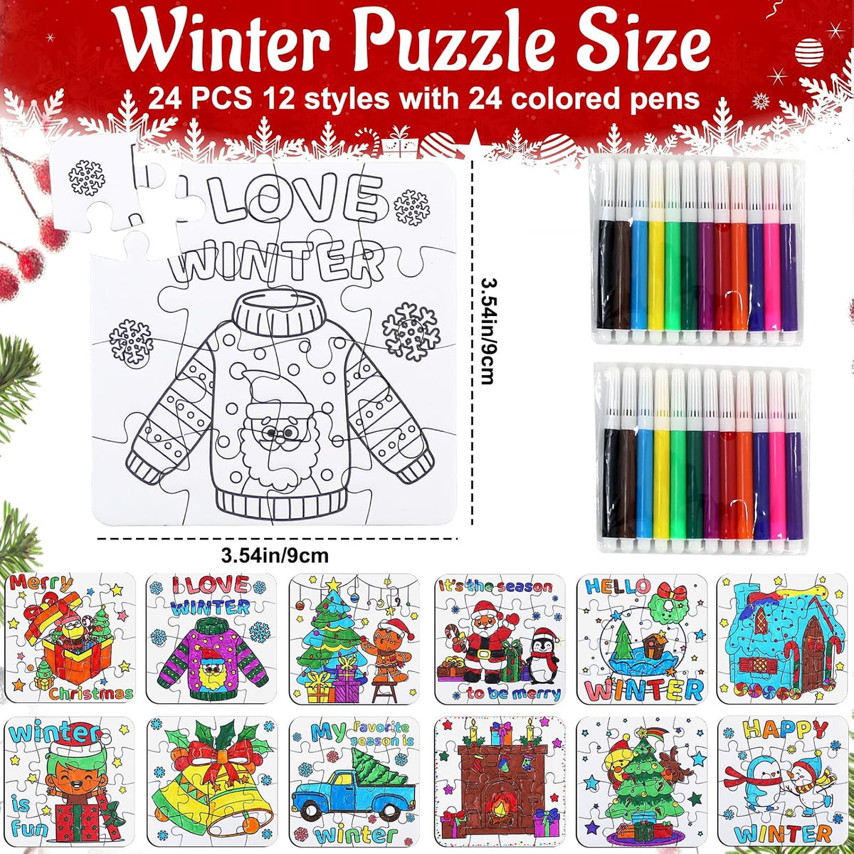 MUOUAKATE Christian Halloween crafts for kids, 24 blank coloring puzzle sets - view 20