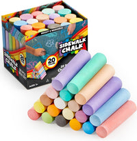 JOYIN 180 PCS Washable Sidewalk Chalks Set in 20 Colors Non-Toxic - 20