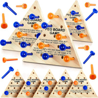 Zhanmai 3 Sets Wooden Triangle Peg Travel Game - Blue & Orange Peg / 50