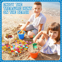 MARFOREVER pirate treasure pool toys with colorful gems, gold coins, pearl necklaces and drawstring  - view 4