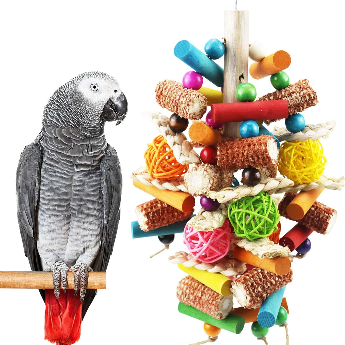 Natural Corn cob Parrot Chewing Toy, Hanging as Foraging Toy – Essentials for Birds
