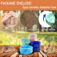 2 Pcs Hamster Food Bowl Guinea Pig Ceramic Water Bowl Small Animal - Pink / 2Pcs:S - image 3
