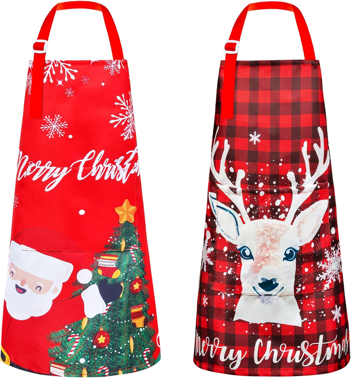 PASHOP rainbow unicorn kids apron 2 pack with front pockets in waterproof polyester - view 3