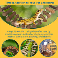 SunGrow Bamboo Gecko Reptile Climbing Bridge and Lizard Lounge - Natural Wood - image 4