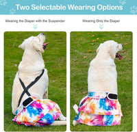 Avont 3 Pack Washable Female Dog Diaper with Suspender - Tie-dye / XL - image 2