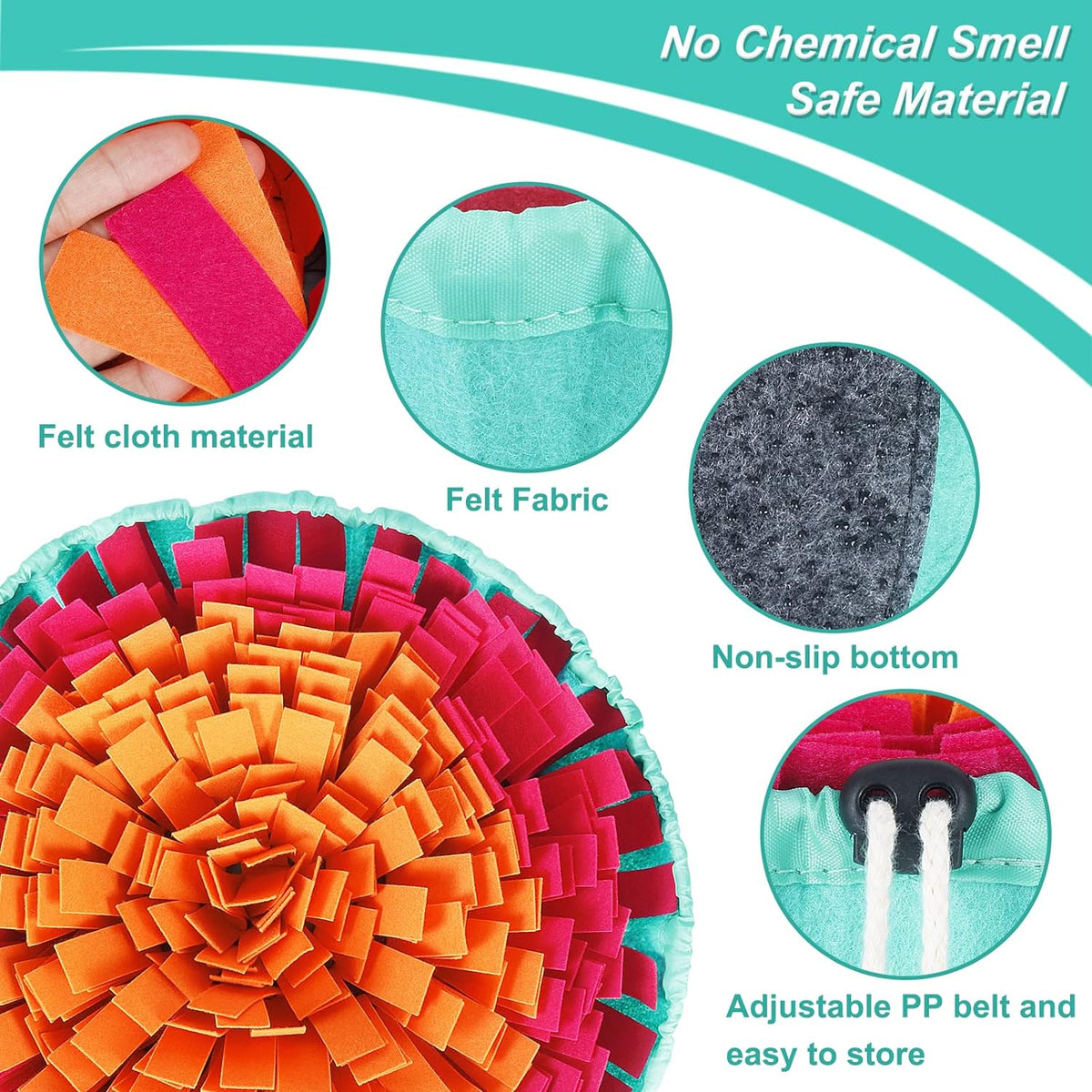 Vivifying Snuffle Mat for Dogs - Rose Red Orange - image 3