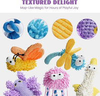 Nocciola Small Medium Large Dog Toys, Cute Soft Squeaky Crinkle Plush Stuffed Durable Pet Teething Animal Chew Toys for Small to Large Breed, Cognitive Stimuting Boredom Puppy Busy Birthdays Gifts