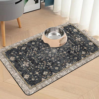 Pet Food Mats for Floor, Absorbent Dog Mat for Food and Water Dispenser Mat, Dog Food Mat Quick Dry - Black / 32"L x 24"W - image 2