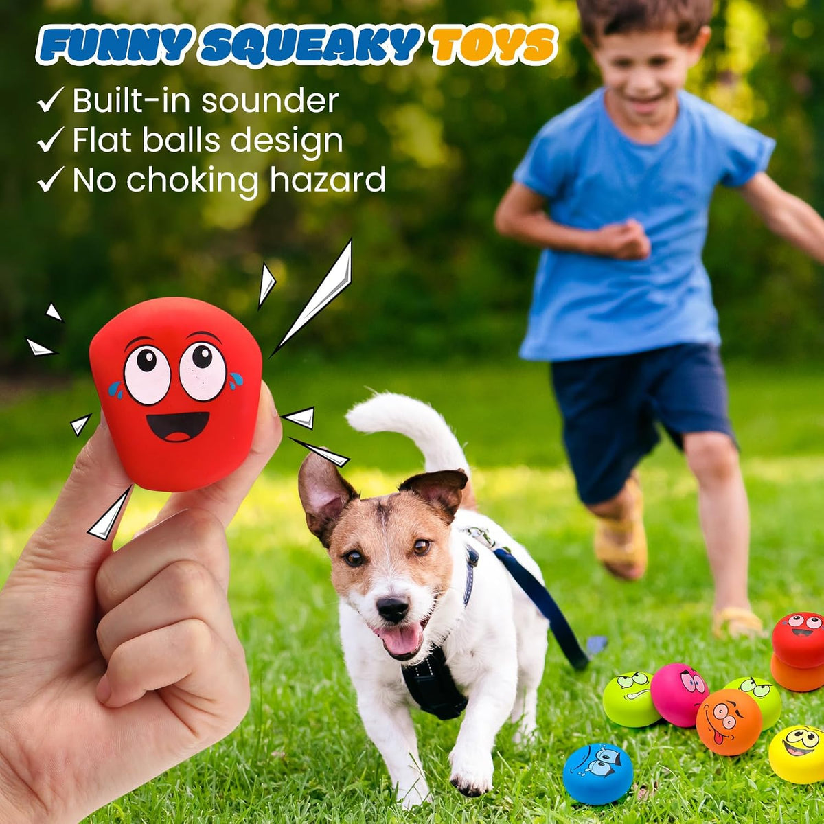 Hungdao 12 Pcs Squeaky Dog Toys, Small Dog Ball Bulk - Cute - image 4