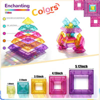 Ggiibro sorting stacking toys, 40 colorful pyramid blocks with storage box - view 7