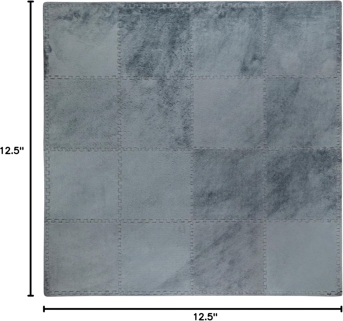 16 Carpet Squares Puzzle Mat 49" x 49" Baby Mat for Floor - Grey - image 3