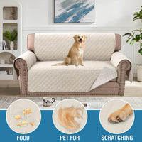 H.VERSAILTEX Sofa Cover Couch Cover for Dogs with Elastic Straps 100% - Coconut Milk / Slipcover-Loveseat - image 3