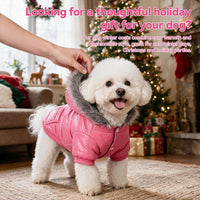 Dog Coat for Small Dogs, Windproof Doggie Puffer Jacket with Leash Hole, Extra Warm Dog Jacket - Large / Pink - image 4