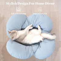 Elevated Cat Bed for Indoor Cats Couch Sofa Flower – Essentials for Cats - Light Blue - image 3