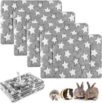 Haull 4 Pcs Waterproof Guinea Pig Bedding Mat, 13 x 10 - Black White Star / 13 x 10 Inch