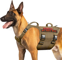 OneTigris Tactical Dog Harness with 5X Metal Buckle - XL / Brown