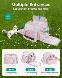 BAGSMART Cat Carrier Soft-Sided Puffy Quilted Collapsible Pet Travel - Baby Pink / 19.3"L x 13.0"W x 13.0"H - image 2