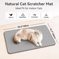 Cat Scratcher Mat, 23.6"x15.7" Natural Sisal Cat Scratch Pad – Essentials for Cats - Gray / 1 Pack-23.6"x15.7" - image 2