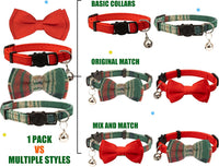 Collar for Cat Pet Breakaway with Bell Bowtie Detachable Bow - Christmas-A - image 4