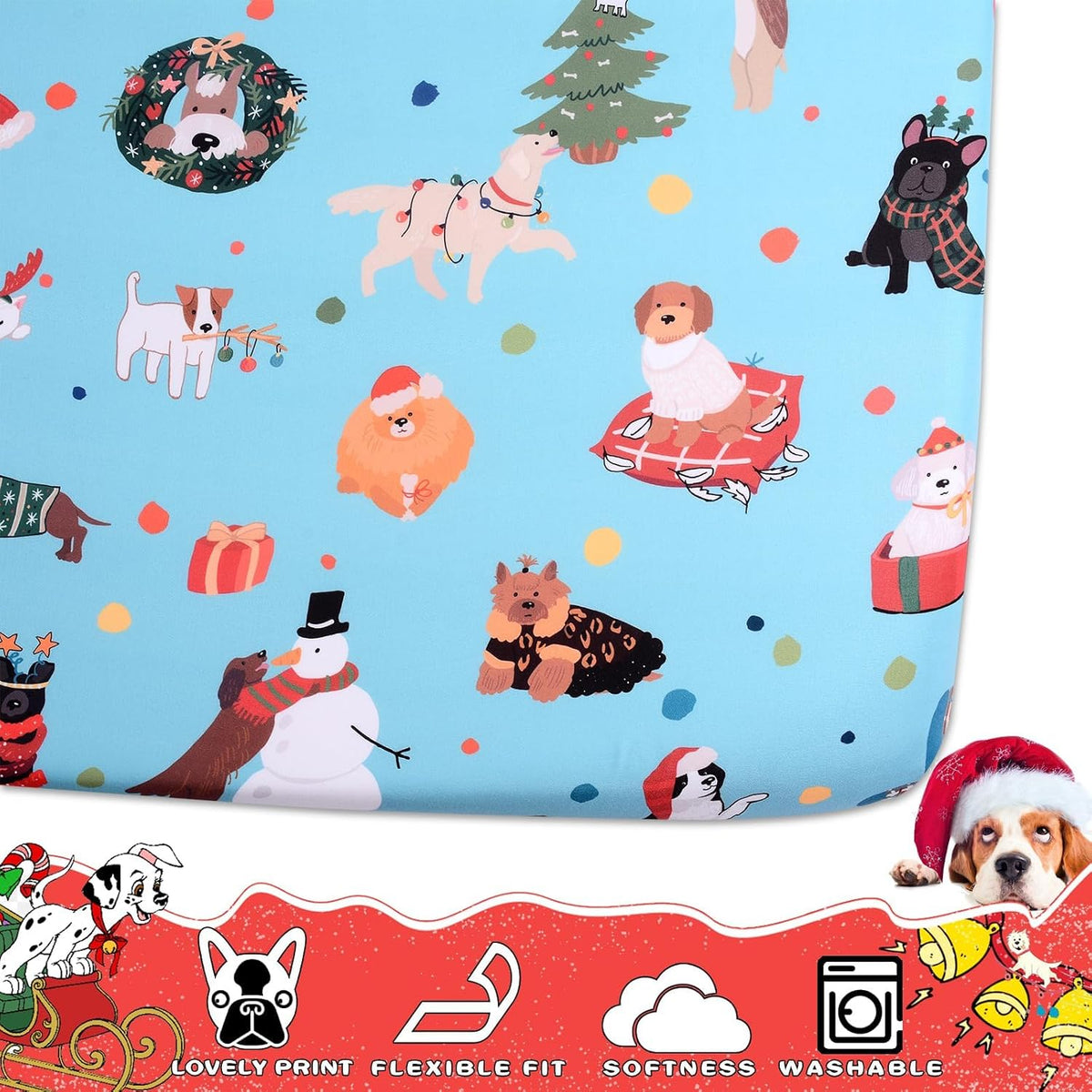 Dog Bed Covers Replacement Washable Elastic Edged 36" x 27" x 6" – Essentials for Dogs - Christmas BU / 52.0"L x 28.0"W x 5.0"Th - image 4