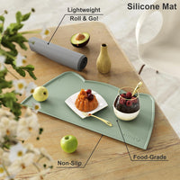OHMO Cat Food Mat, Silicone Pet Feeding Mat, 18x9.8 - Combo / Mat + RT Bowl - image 3