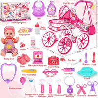 Baby Doll Toys Set, 24PCS Dolls Care Toy Playset for Girls 3-8 Pretend Play – Fun for Kids & Family - 27 Pcs - image 2