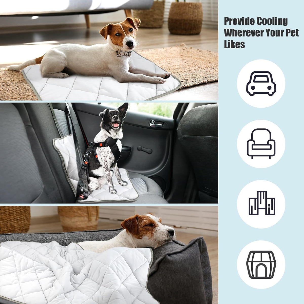 Leekalos Dog Cooling Mat, Summer Pet Cooling Pad for Cats & Dogs - X-Large(55"x80") / Cool Grey - image 4