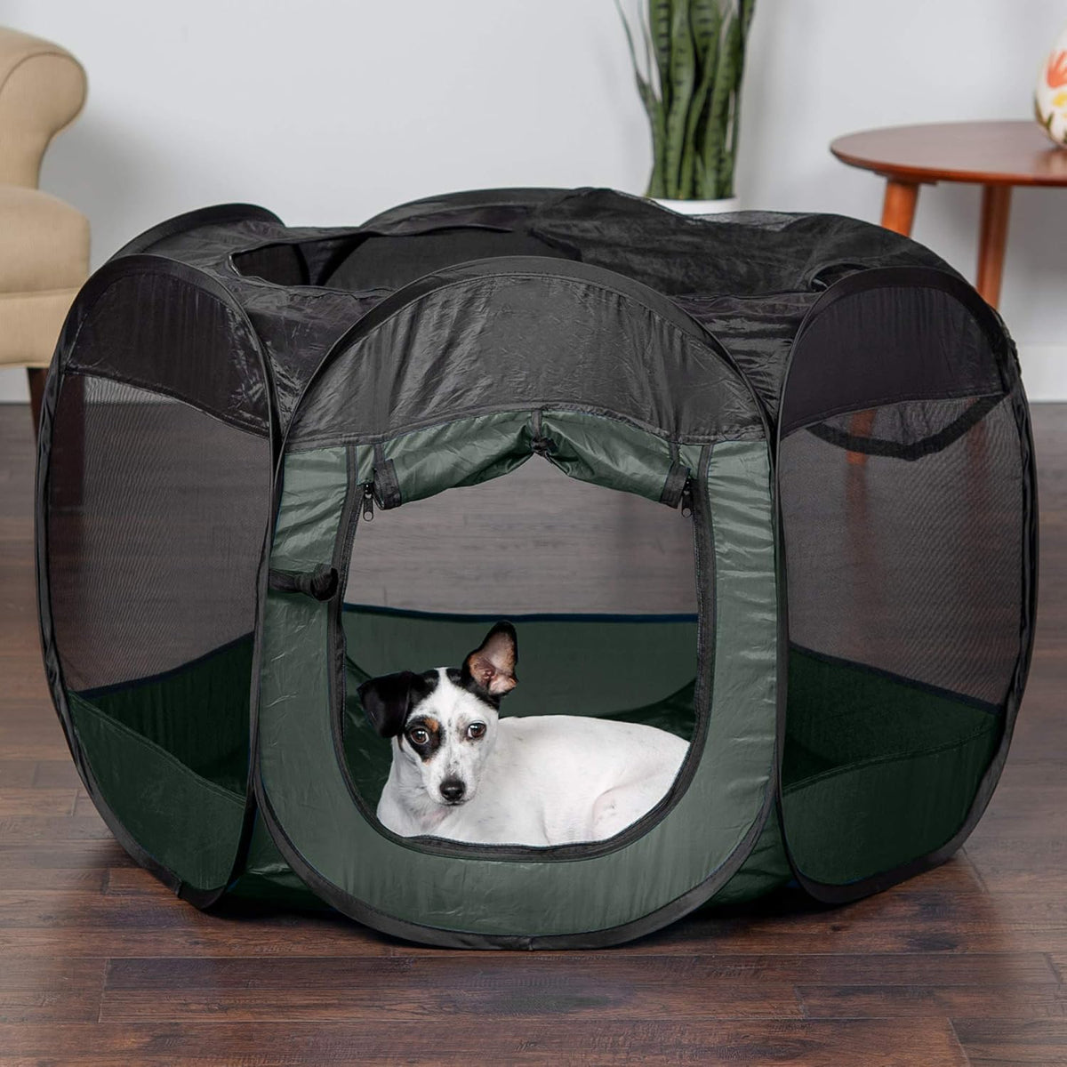 FurHaven Soft-Sided Dog & Cat Playpen - Hunter Green / Medium - image 3