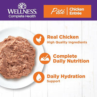 Wellness Complete Health Pate Adult Wet Cat Food, Natural, Protein-Rich, Grain Free, 3 Ounce, 24 Pack, (Chicken)