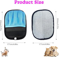 Blue Pet Hair Removal Gloves for Dogs,Pet Hair Collector Keychain,Five-Finger Cat Grooming Gloves ,Reusable Electrostatic Pet Hair Removal Tool for Furniture,Car,Couch,Carpet,Essential Pet Supplies