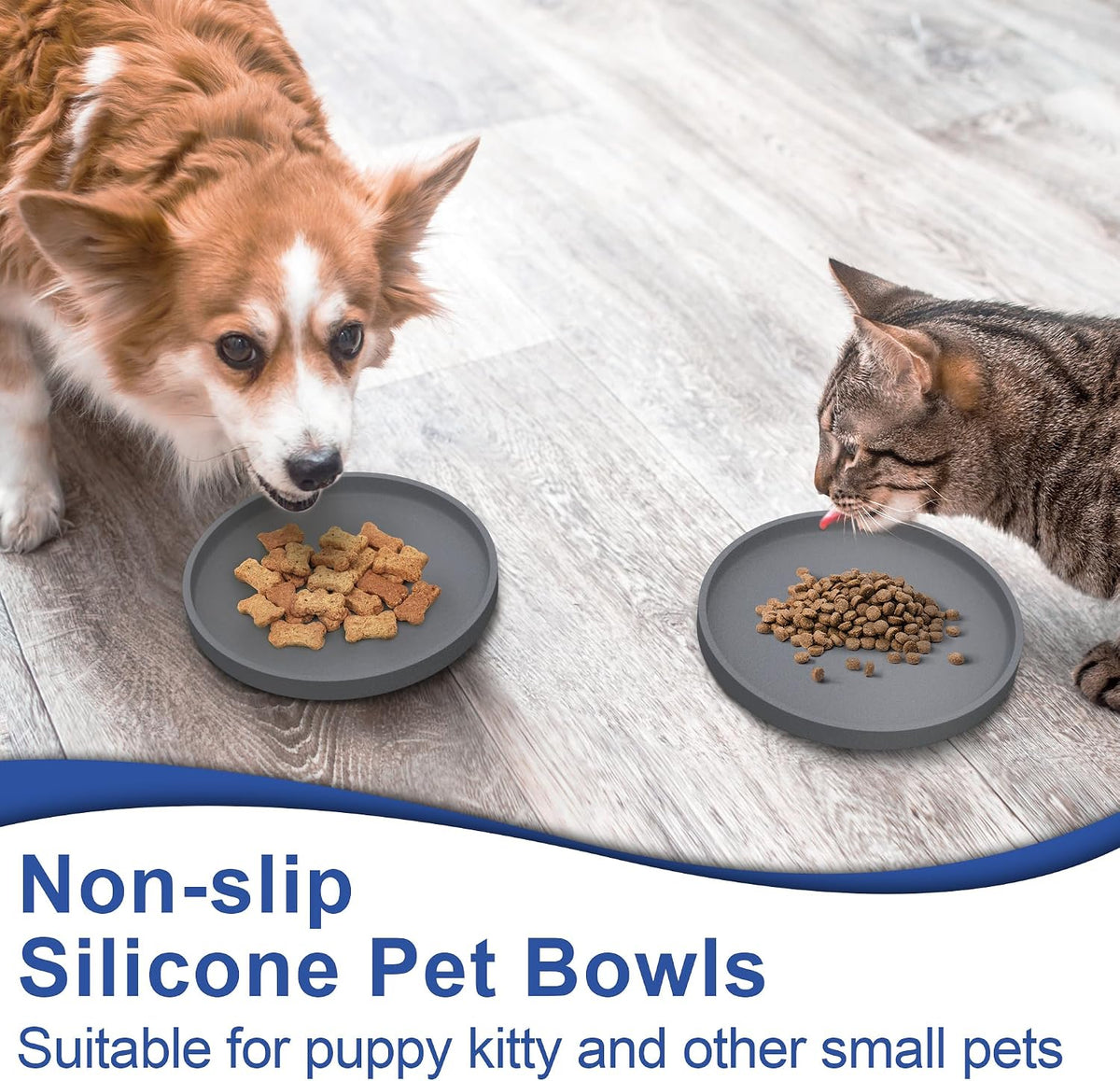 Arespark Pet Silicone Food Mat - Grey / 2 PACK - image 2