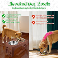 EliteField Elevated Dog Bowls - 2 Stainless Steel Bowls / Brown - image 3