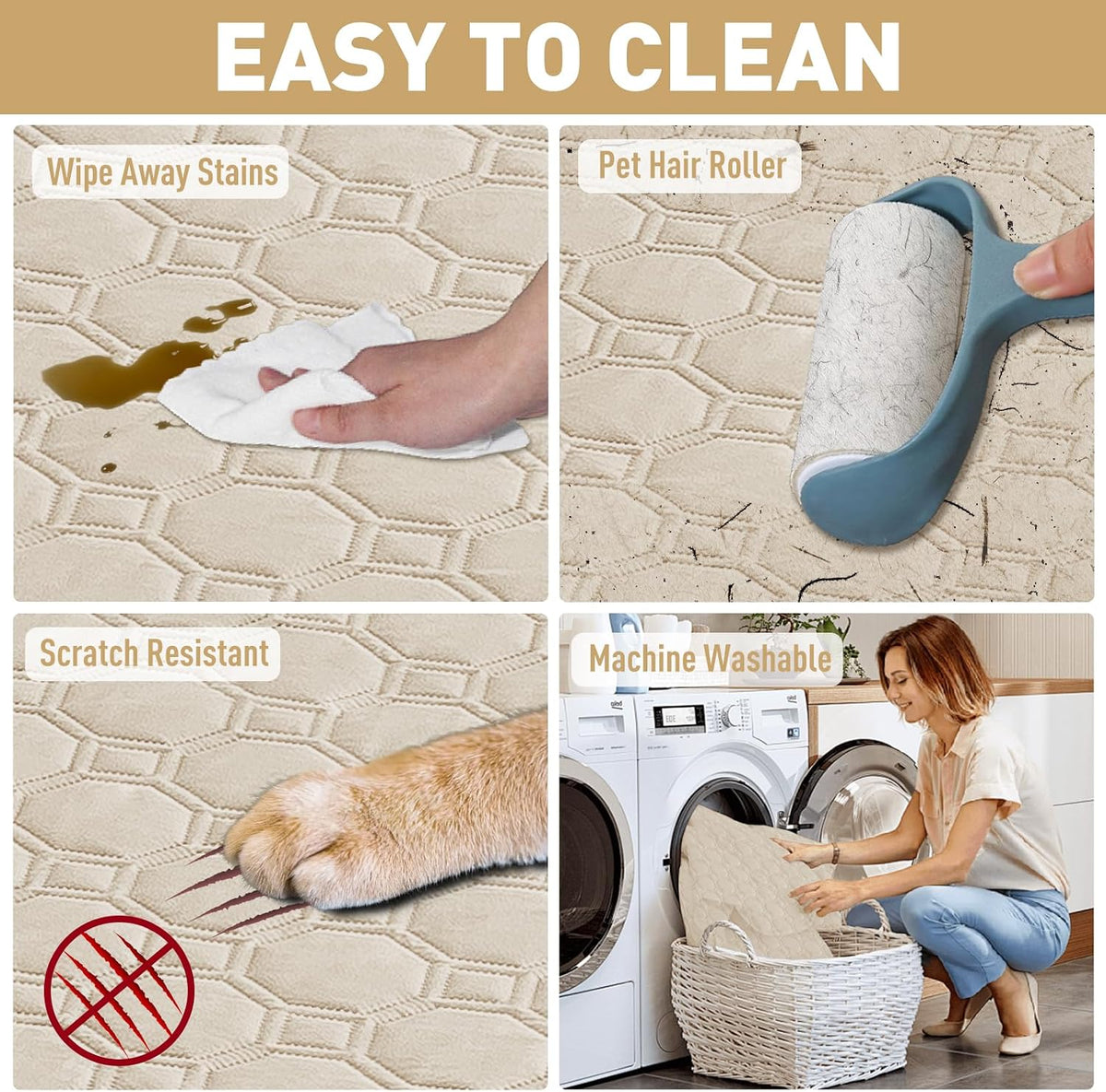 ZNSAYOTX Ultimate Cozy Blankets 100% Waterproof Sofa Mat Blanket - Beige / 82x102 Inch - image 2