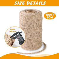 Natural Sisal Rope for Cat Scratcher - 1/4 Inch x 100 Feet - image 2